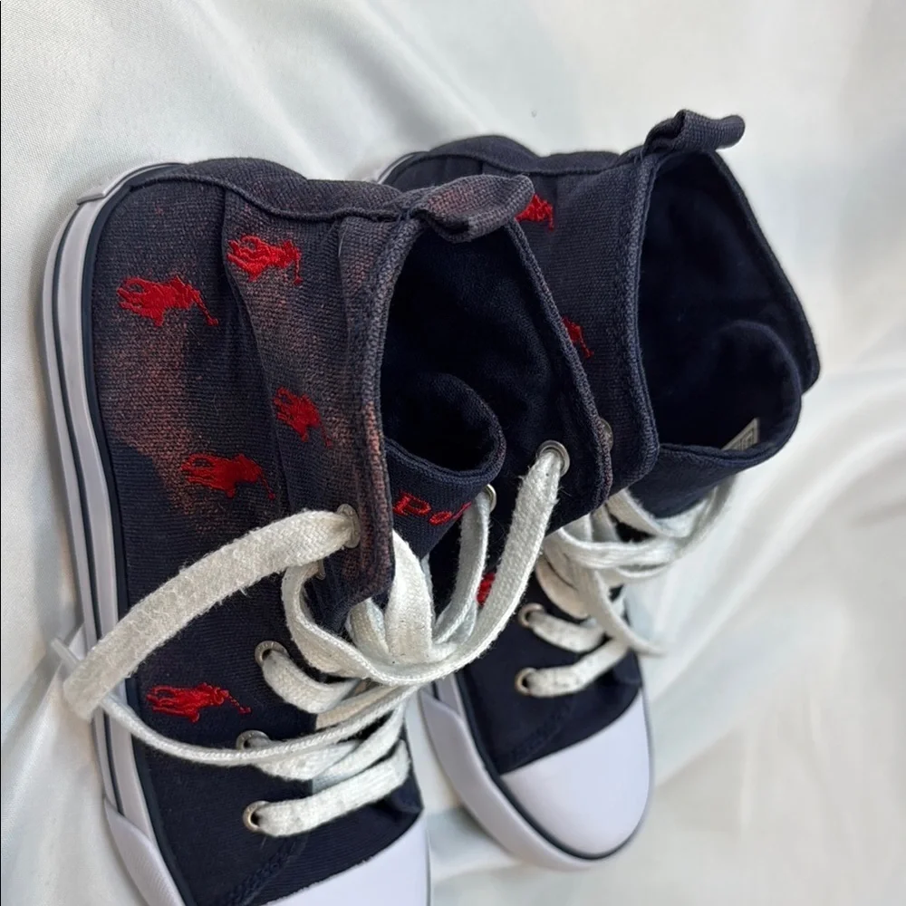Polo Ralph Lauren Kids' size 3, Navy High-Top Sneakers, pre-owned, ***READ!*** - Picture 13 of 16